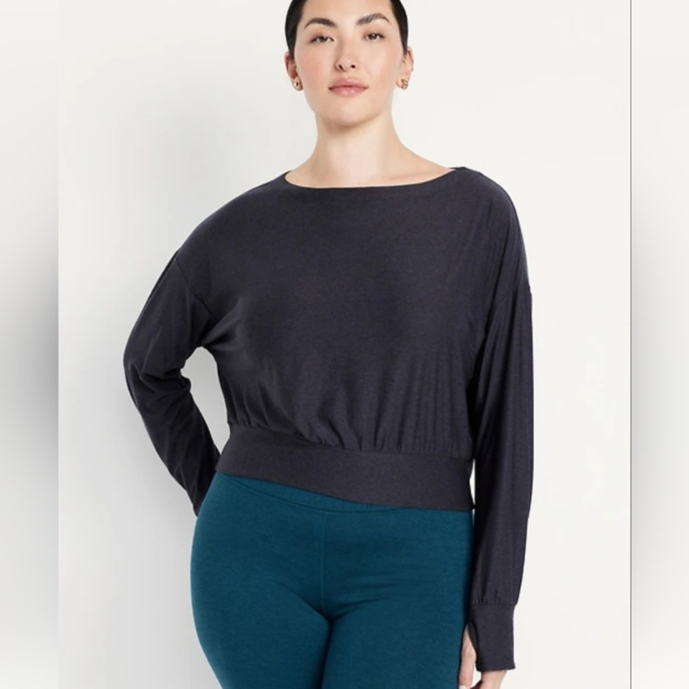 OLD NAVY ACTIVE. Charcoal Long Sleeve Shirt